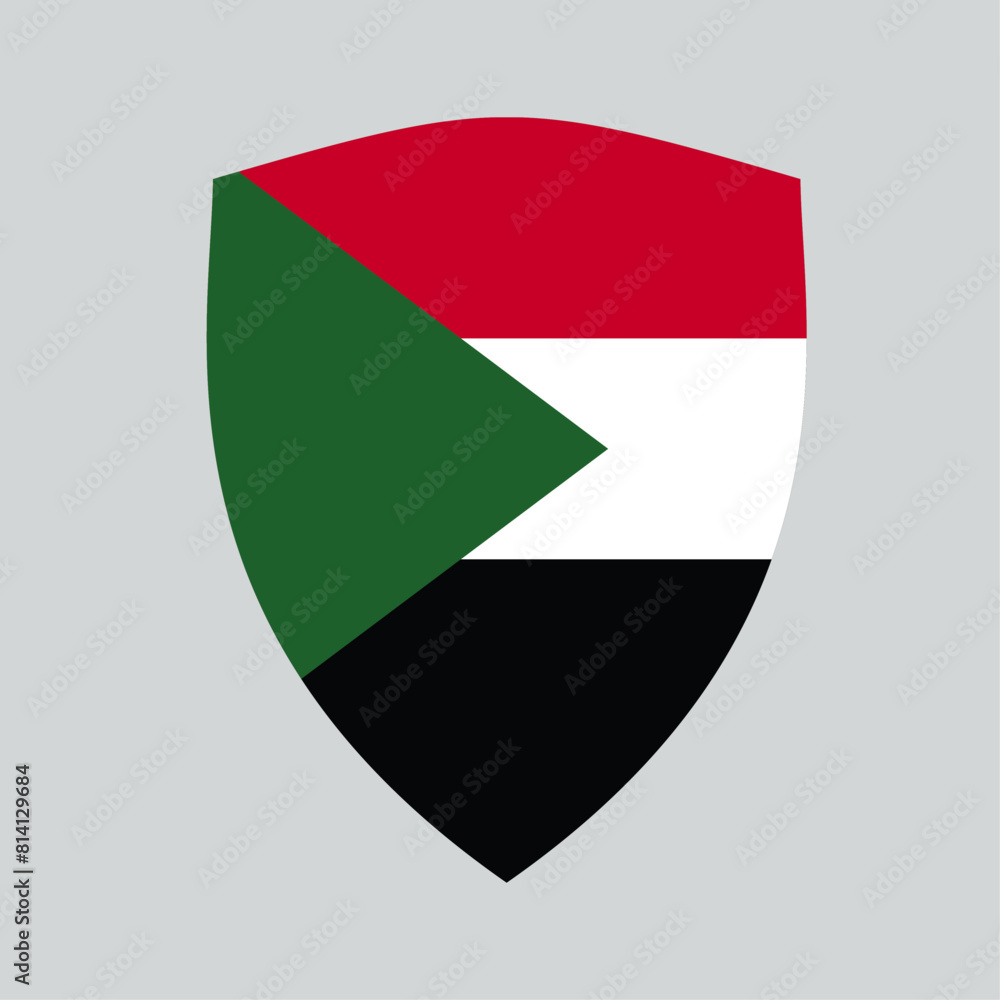 Sudan Flag in Shield Shape Frame Sudan Flag in Shield Shape Frame