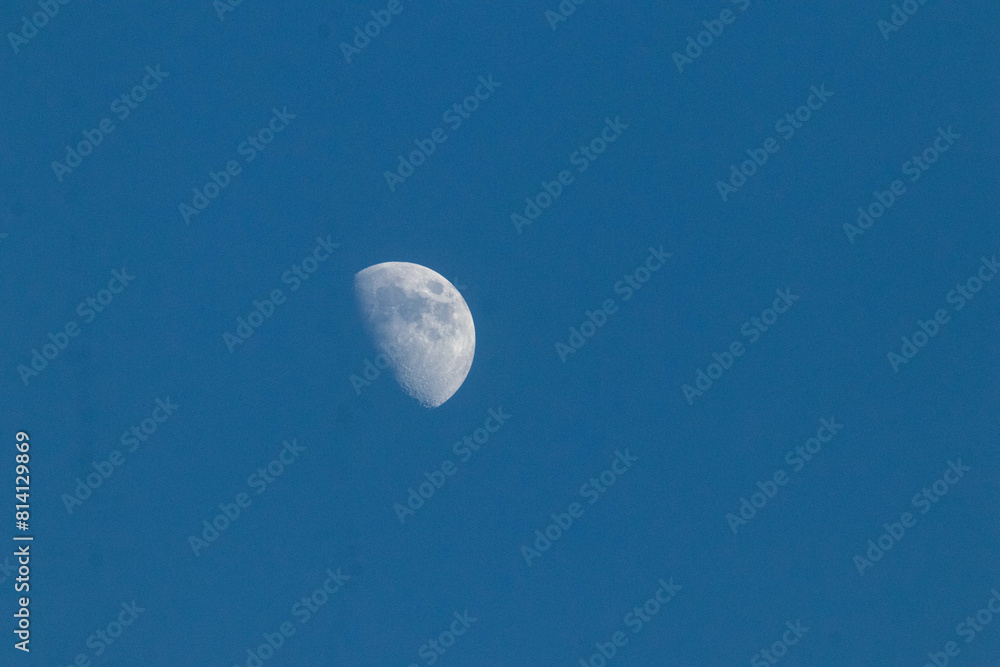 Close Up View of the Moon in the Sky in Albufiera Portugal Close Up View of the Moon in the Sky in Albufiera Portugal