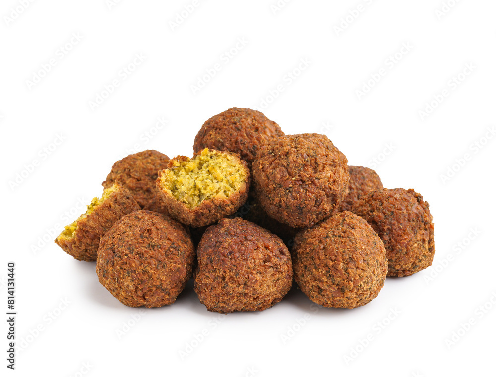 Heap of tasty falafel balls on white background Heap of tasty falafel balls on white background