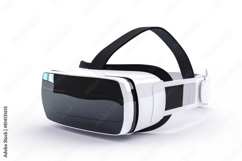 Virtual Reality Helmet White Background Cutting-Edge Technology Virtual Reality Helmet White Background Cutting-Edge Technology