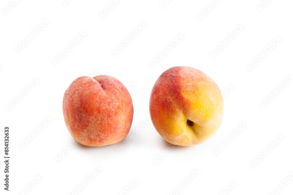 Peaches isolated on white background..