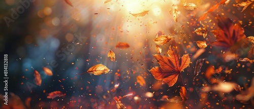 Leaves Being Carried by the Wind