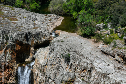 Nature Tourism in Spain, La Cimbarra waterfall in Aldeaquemada, Jaén, Andalusia