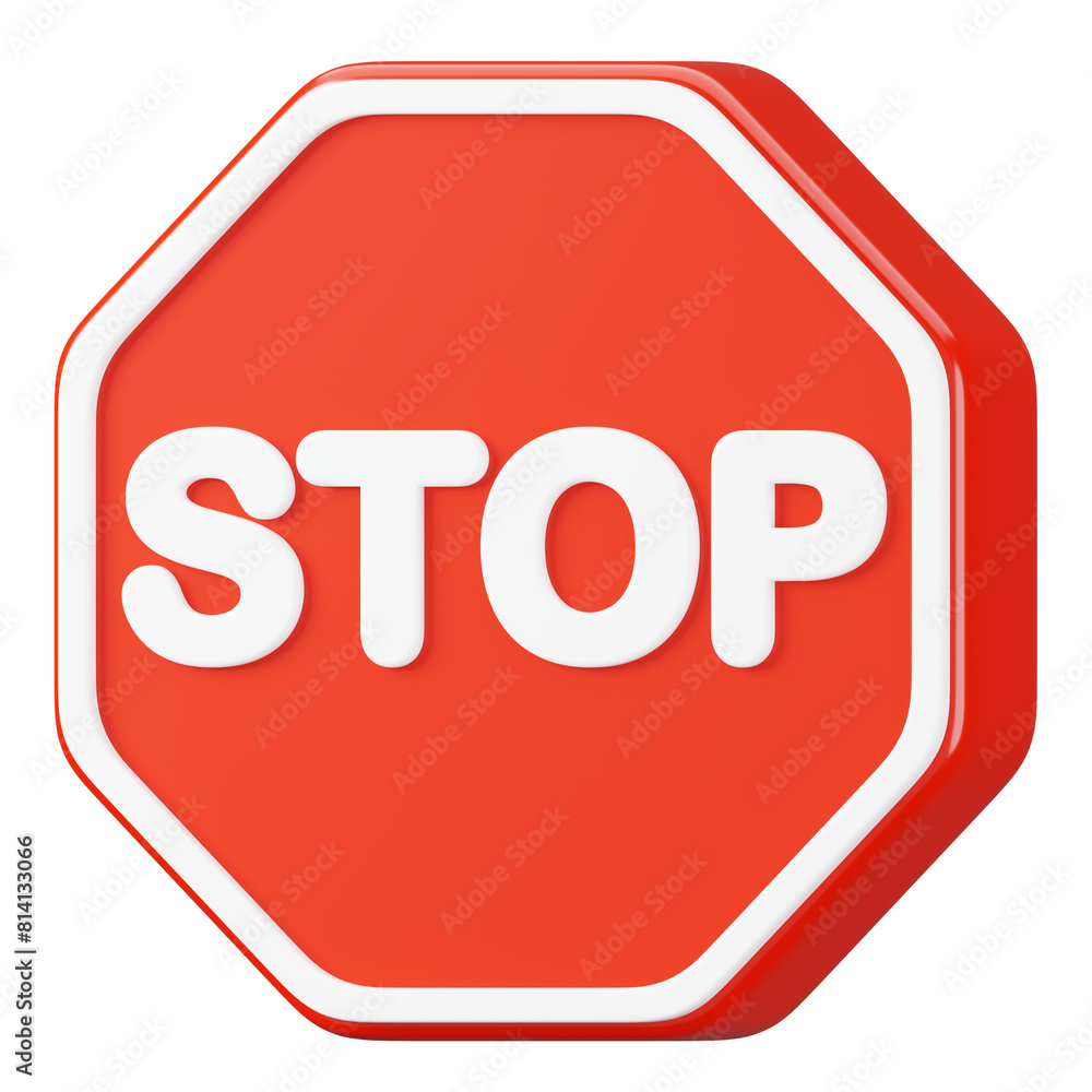 Stop sign isolated. Traffic mandatory road sign board. 3D rendering Stop sign isolated. Traffic mandatory road sign board. 3D rendering