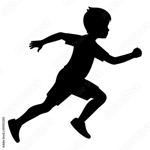 A Boy vector silhouette black color illustration (36)