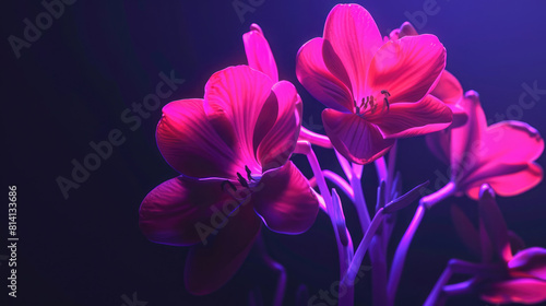 Closeup of a violet flower against a dark backdrop