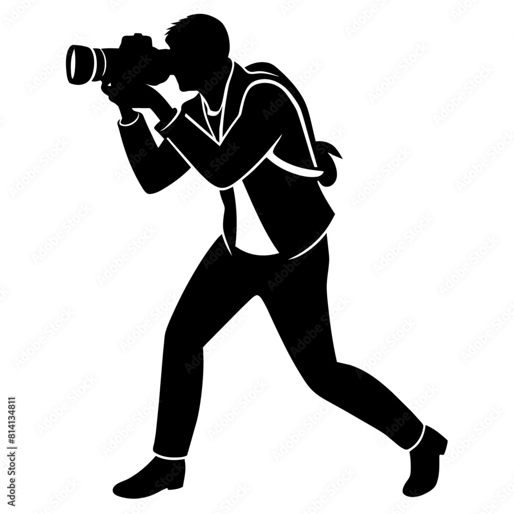 a street Photographer taking photo vector silhouette a street Photographer taking photo vector silhouette