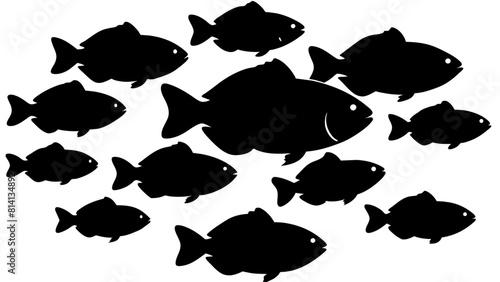 a variety of tilapia fish types from around the world, with each silhouette