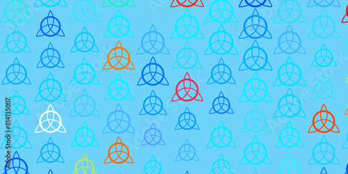 Light Multicolor vector background with occult symbols.