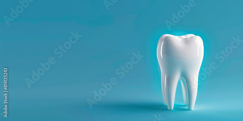 A dental model of a white t...