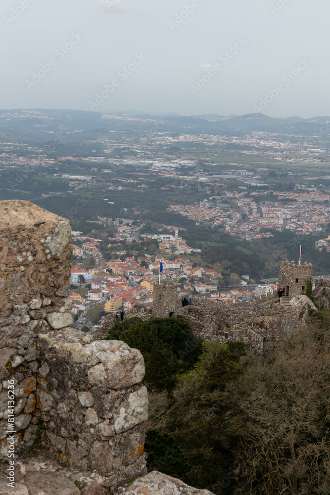 View from the Moorish Castle in Sintra Portugal