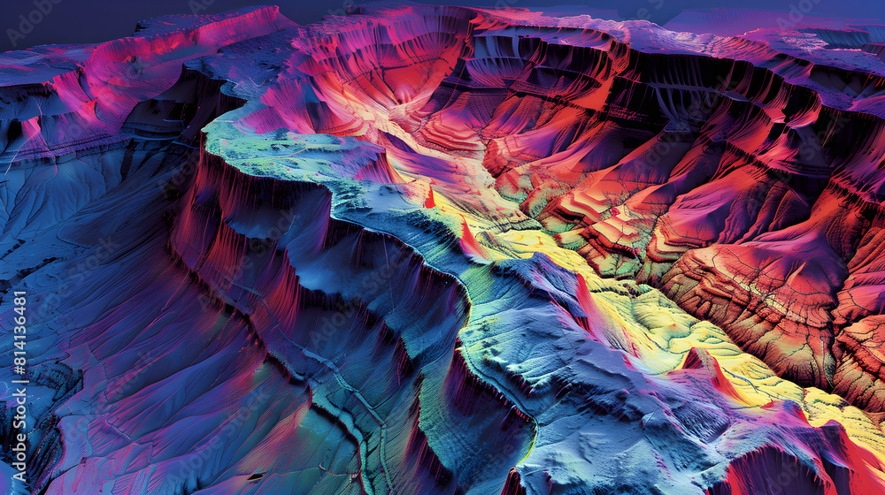 A Vibrant Multi-dimensional Visualization of Virtual Topography Map