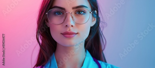 Woman in Glasses and Blue Shirt