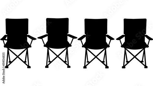 all kind different type of Set of camping chair vector silhouette