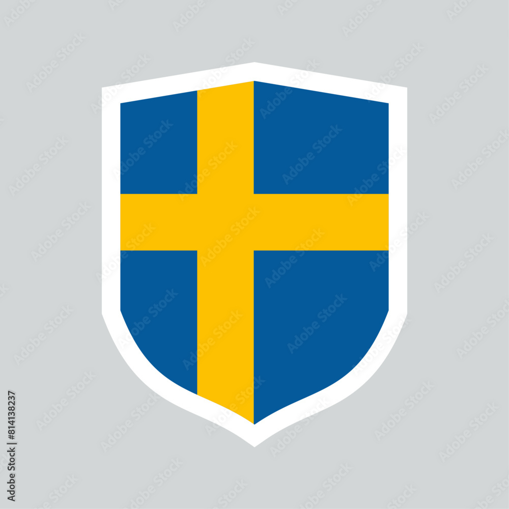 Obraz premium Sweden Flag in Shield Shape Frame