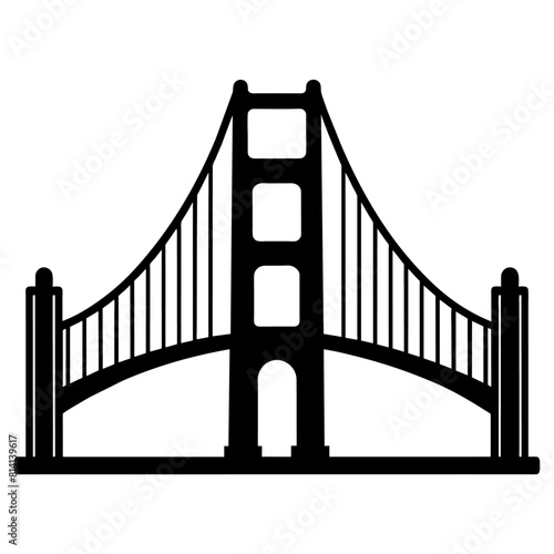 Golden Gate Bridge vector silhouette black color