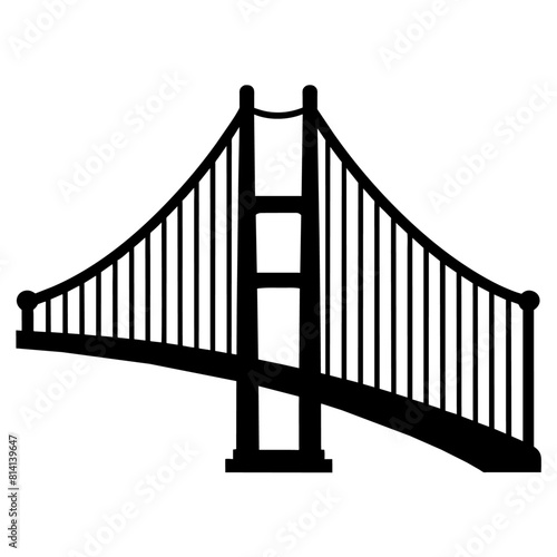 Golden Gate Bridge vector silhouette black color