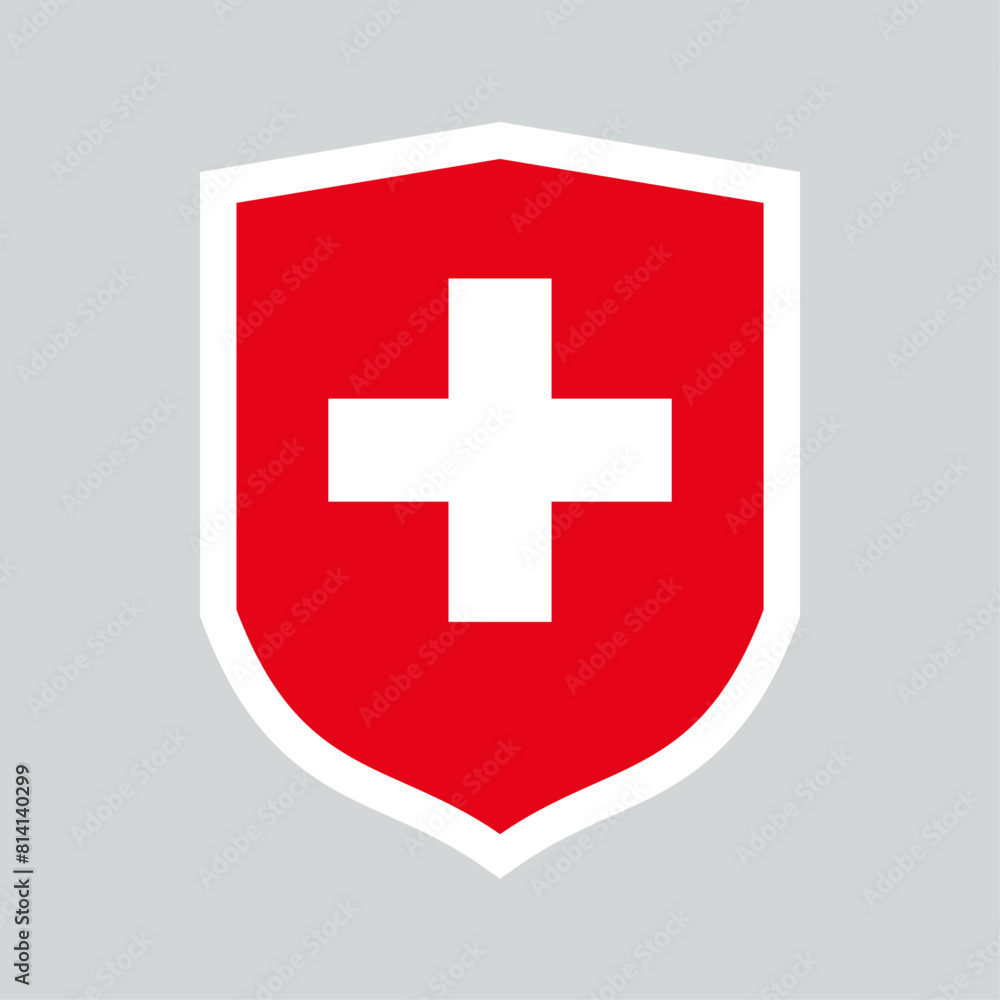 Fototapeta premium Switzerland Flag in Shield Shape Frame