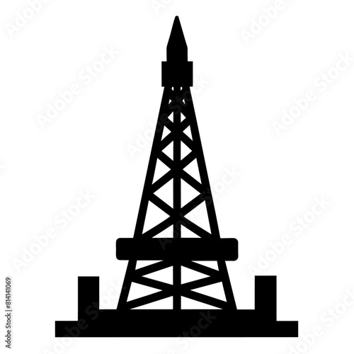 Oil rig icon, isolated on white background