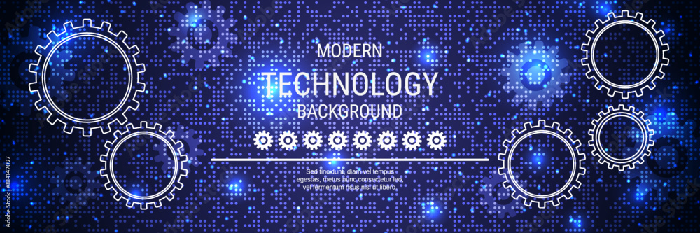 Modern technology style vector banner design template