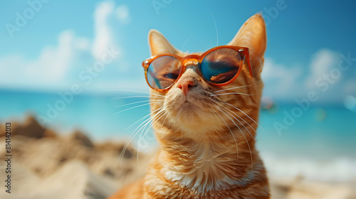 cat on the beach