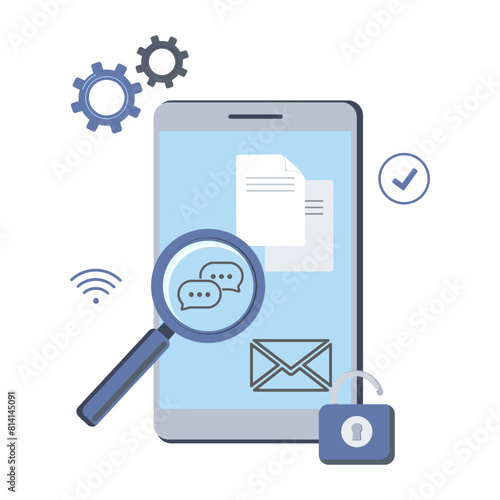 Fixing smartphone connection icon vector illustration design
