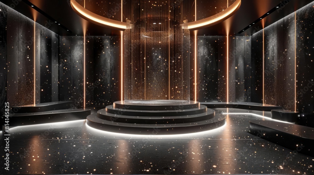 The AI-generated photo shows a dark and mysterious room with a glowing ...