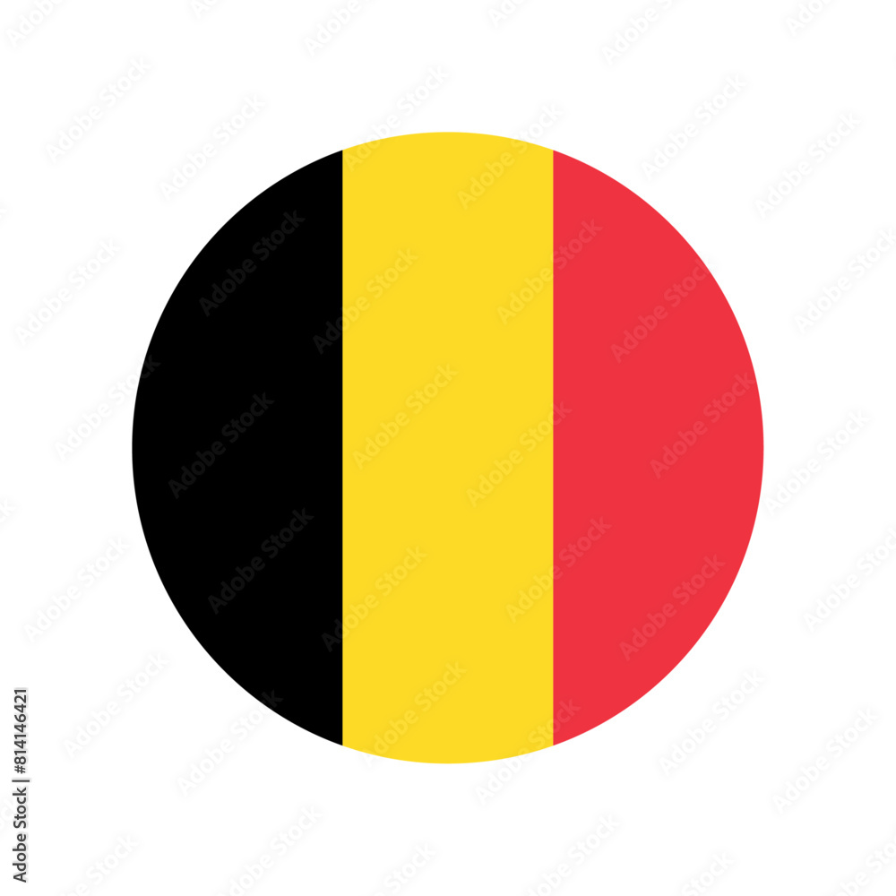 Fototapeta premium Round Belgium flag icon