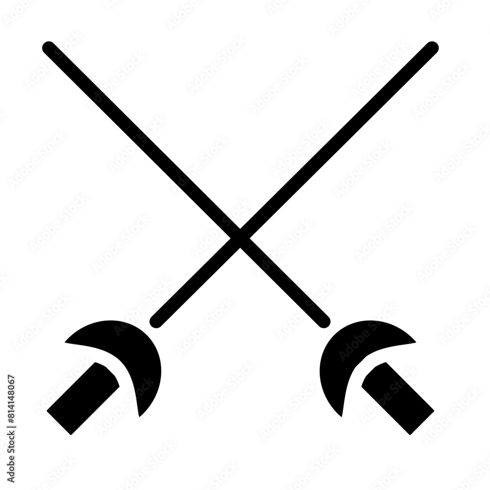 fencing Gliph Icon Design fencing Gliph Icon Design