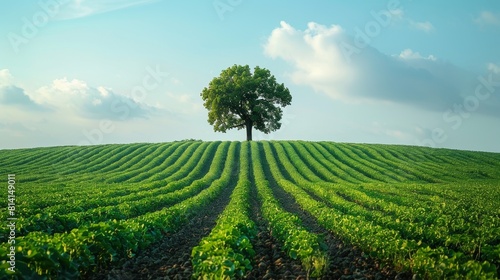 Agriculture  Tractor  Agricultural Storage Warehouse  Concept Agriculture Background.