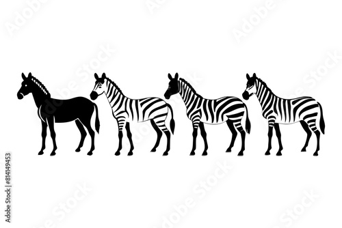 zebra line art silhouette illustration