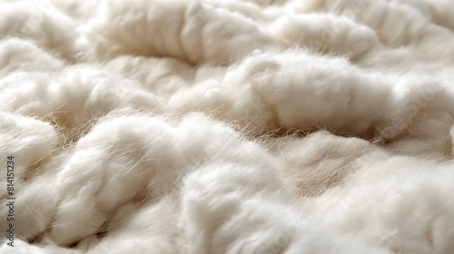 Close-up of soft white wool fibers