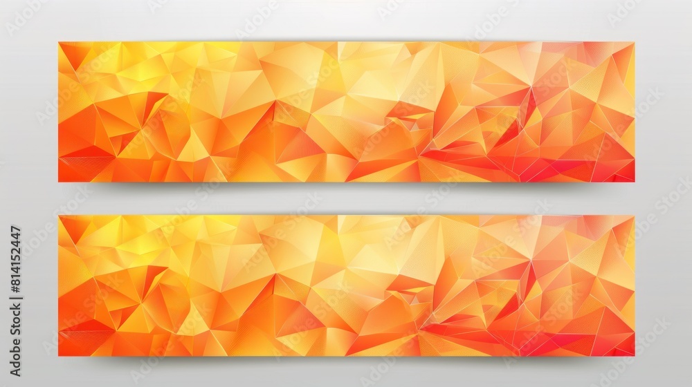 Abstract Orange Triangular Polygonal vector banners set Abstract Orange Triangular Polygonal vector banners set