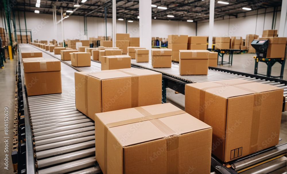 Cardboard boxes are carefully sorted and laid out in the warehouse, ensuring efficient inventory management and smooth logistics operations