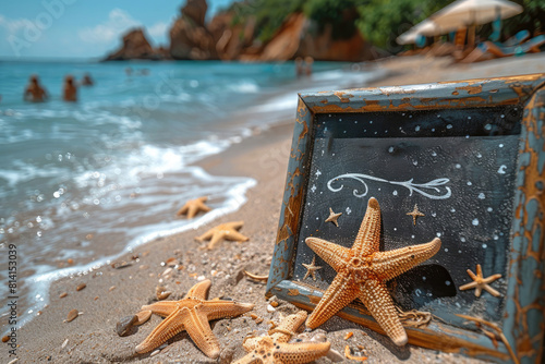 starfish and shells on the beach