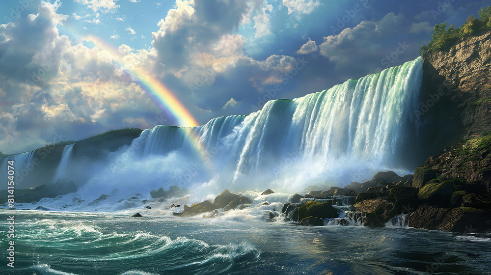 Fototapeta premium Niagara Falls USACanada Photorealistic In this pho_001