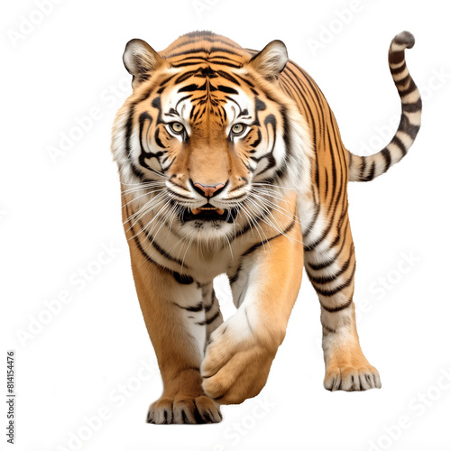 tiger panthera tigris isolated on white background.Generative Ai