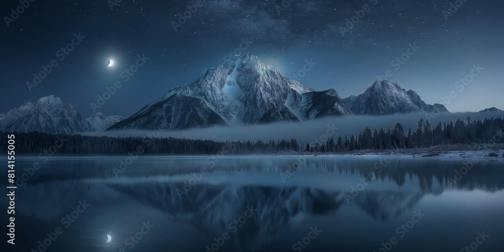Fototapeta premium Teton National Park USA In a Mystical Atmosphere U_007