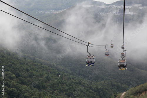 Cable cars on Lantau Island, Hong Kong photo