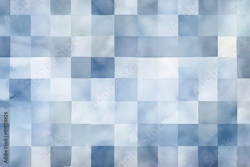 Wallpaper Mural Pewter vintage checkered light blue watercolor background generative ai Torontodigital.ca