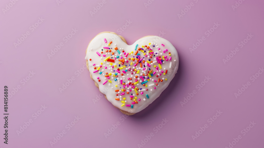 Heart-Shaped Cookie with Vibrant Sprinkles Heart-Shaped Cookie with Vibrant Sprinkles