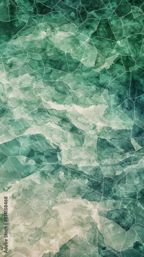 Emerald Green Watercolor Texture, Oceanic Geometric Pattern Emerald Green Watercolor Texture, Oceanic Geometric Pattern