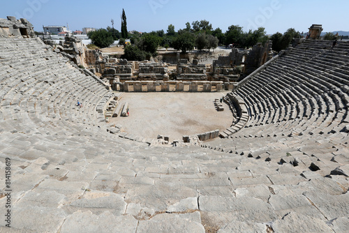 Ruins of the ancient theater in Myra. Demre, Antalya, Turkey photo