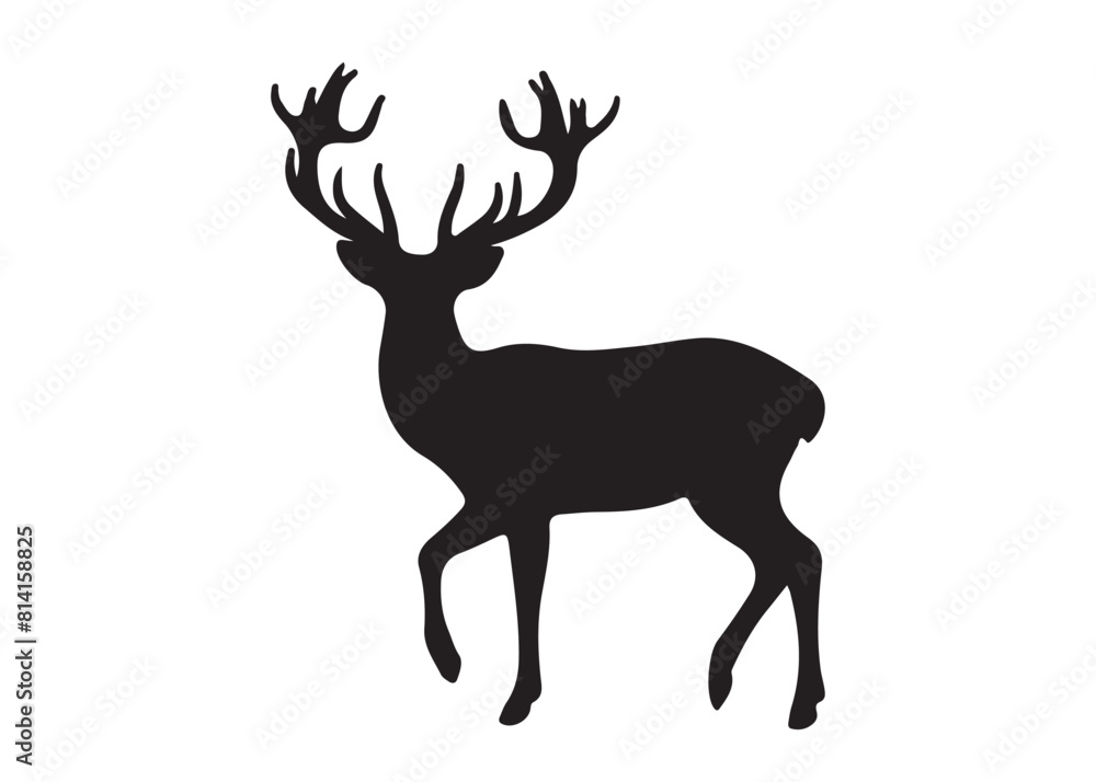 isolated black silhouette of a deer collection, deer silhouette vector. isolated black silhouette of a deer collection, deer silhouette vector.