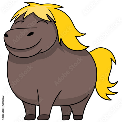The blonde donkey is smiling happily © Popular Vector