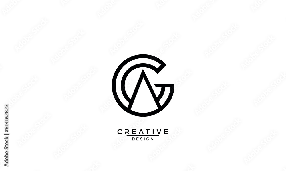 AG, GA, A, G, Abstract Letters Logo Monogram AG, GA, A, G, Abstract Letters Logo Monogram