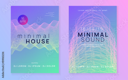 Techno Event. Electro Vector. Music Magazine. Violet Discotheque Background. Electronic Disco Illustration. Fest Trance Template. Pink Sound Flyer. Blue Techno Event