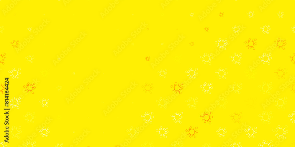 Light orange vector background with covid-19 symbols. Light orange vector background with covid-19 symbols.