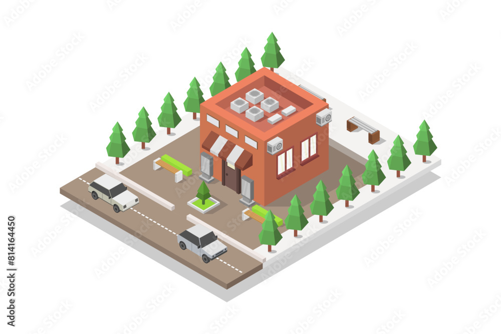 Isometric barber shop Isometric barber shop