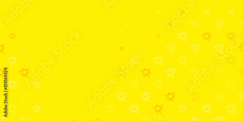 Light orange vector background with covid-19 symbols.